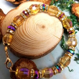 Crystal beaded bracelet and necklace